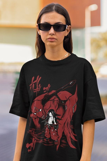 Футболка з аніме принтом Схаман Кінг Йох Асакура оверсайз (S/M/L) Чорний AnimeJ1048 Дніпро - фото 2