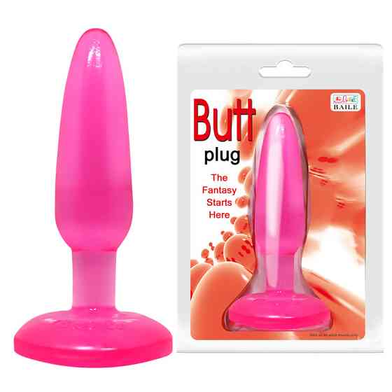 Анальная пробка на присоске BAILE Butt Plug, розовая, 14 × 3.5 см Sex Aura Киев
