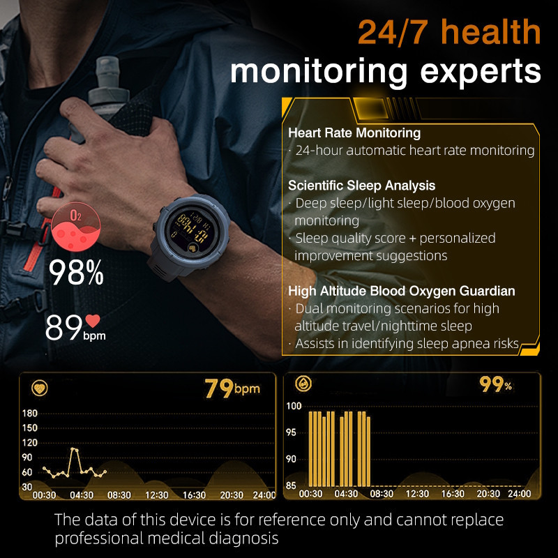 Часы мужские водостойкие тактические North Edge Mars5 Nano Черный Киев - изображение 14