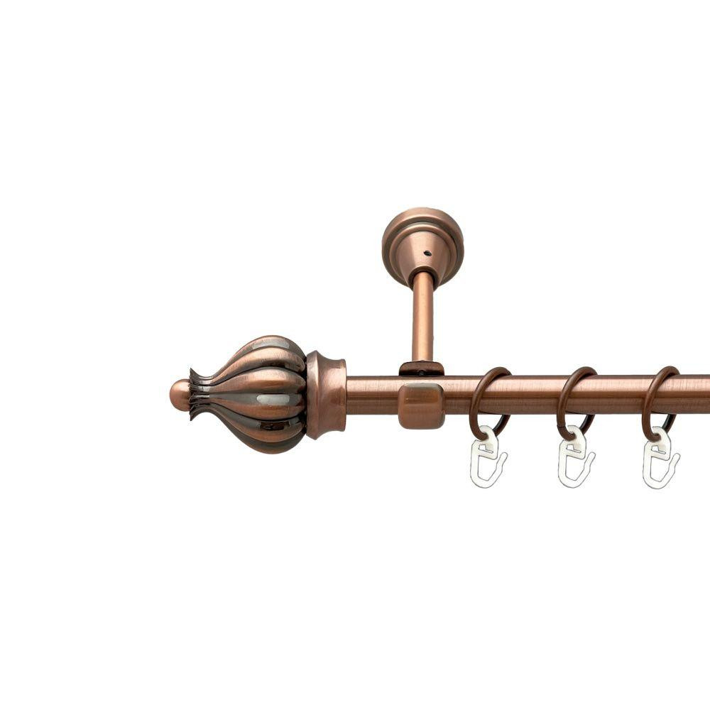 Карниз Orvit Таджа металевий однорядний відкритий гладка труба кільце металеве Мідь 16 мм 280 см (00-00019431) Львів - фото 1