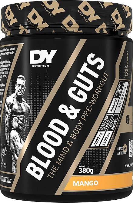 Передтренувальний комплекс DORIAN YATES NUTRITION BLOOD &amp; GUTS 380 G (MANGO) Луцьк - фото 1