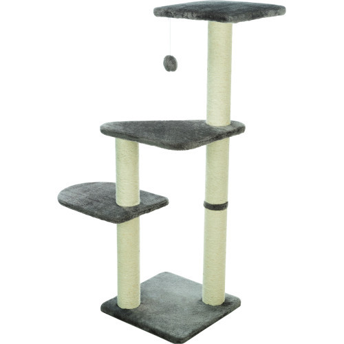 Дряпка-комплекс Trixie Altea для кошек с игрушкой на веревке сизаль/плюш серая 40х40х117 см Киев - изображение 9