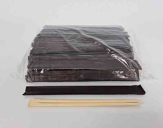 Палочки для суши бамбуковые в черной бумажной индивидуальной упаковке 210 мм d=4,2 мм 100 шт/уп (30 уп/ящ) (1 Харьков