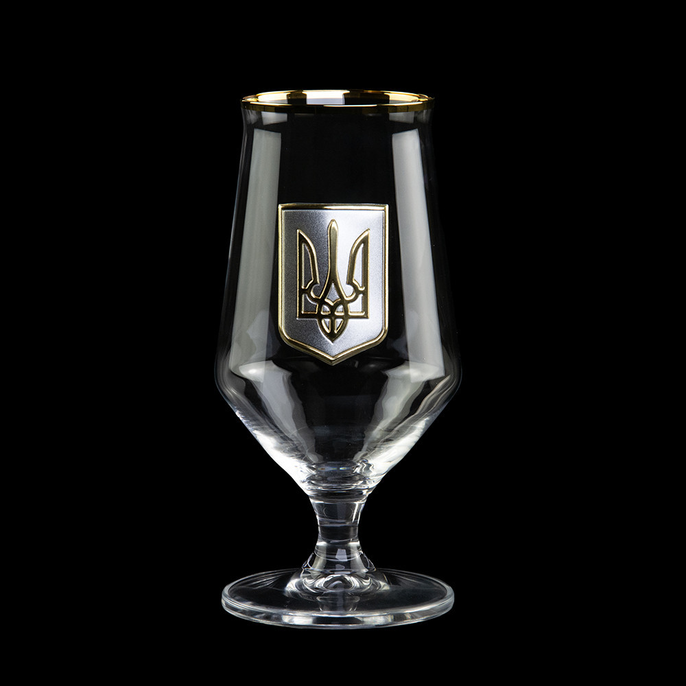 Набір для пива “ТРИЗУБ” 470 мл, кришталь, золото Рівне - фото 3