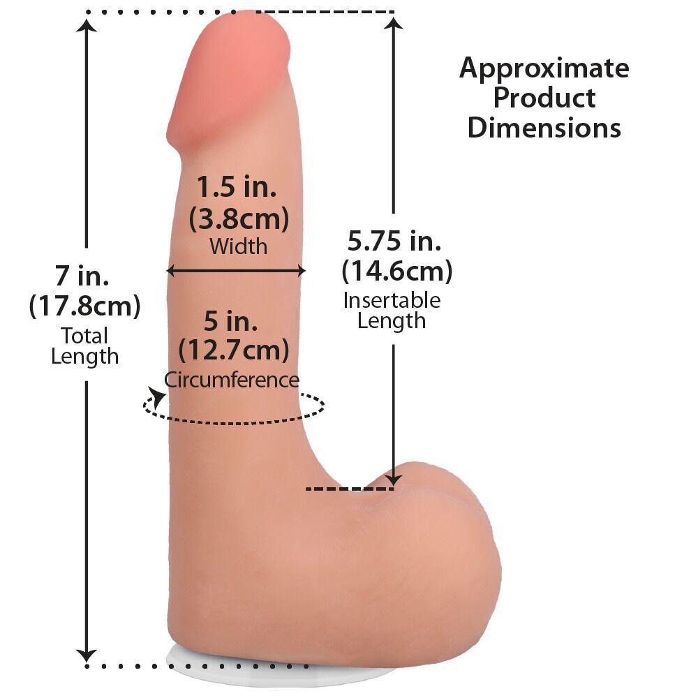 Фалоімітатор Doc Johnson The Realistic Cock ULTRASKYN 7 Inch with Balls Vanilla (м'яте паковання!!!) Sex Aura Київ - фото 6