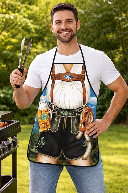 Фартук с приколом мужской кухонный в немецком стиле Oktoberfest 75 на 60 см разноцветный Киев - изображение 3