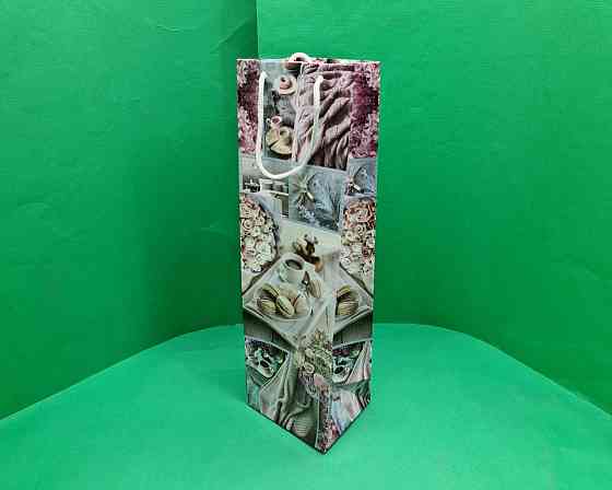 Пакет бумажный подарочный под бутылку  12/9/36(артBUT-83) (12 шт) Харків