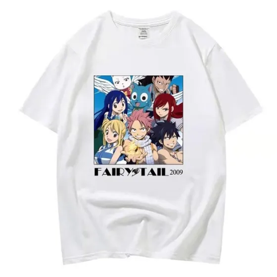 Футболка для хлопчика з аніме принтом Хвіст Феї оверсайз (зріст від 165 до 180) Білий AnimeT1171m Дніпро