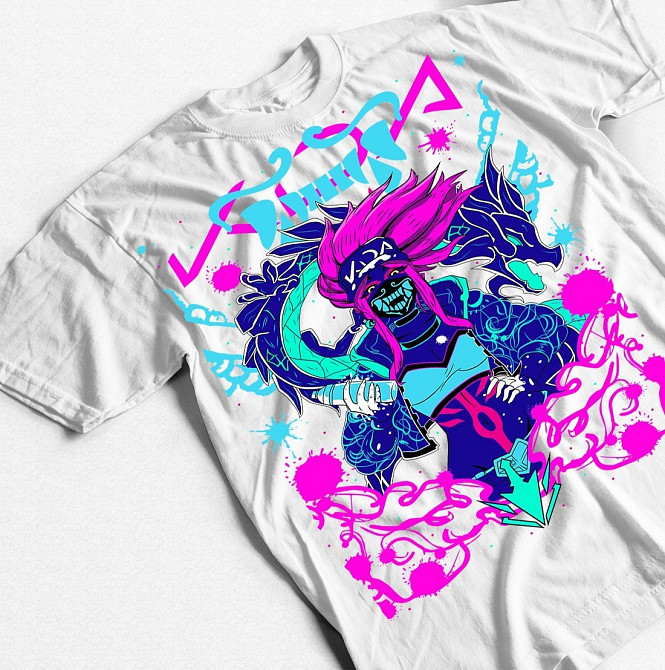 Футболка для мальчика аниме Акали Гаминг Леагуе Легендс оверсайз (рост от 165 до 180 ) Черний AnimeJ0161m Днепр - изображение 6