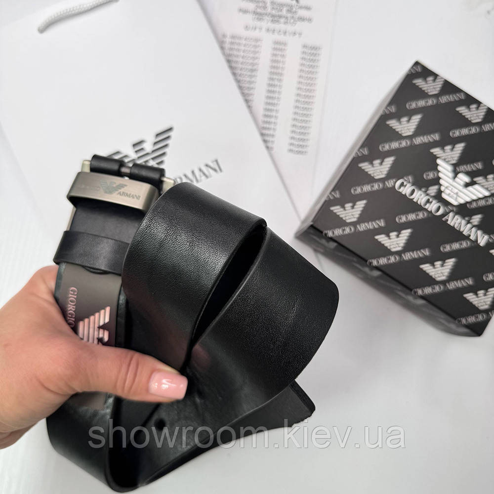 Мужской кожаный брендовый ремень GA (301) Киев - изображение 9
