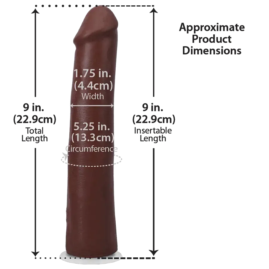 Фалоімітатор Doc Johnson The Realistic Cock ULTRASKYN - 9 Inch Chocolate Львів - фото 5