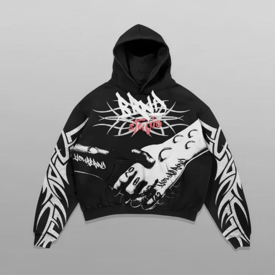 Худи, черная толстовка мужская, свитшот с принтом 50 Днепр