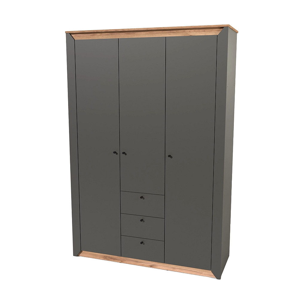 Шкаф трехдверный Эверест Нордик-1400 Графит + Дуб крафт золотой (DTM-5538) Днепр - изображение 6