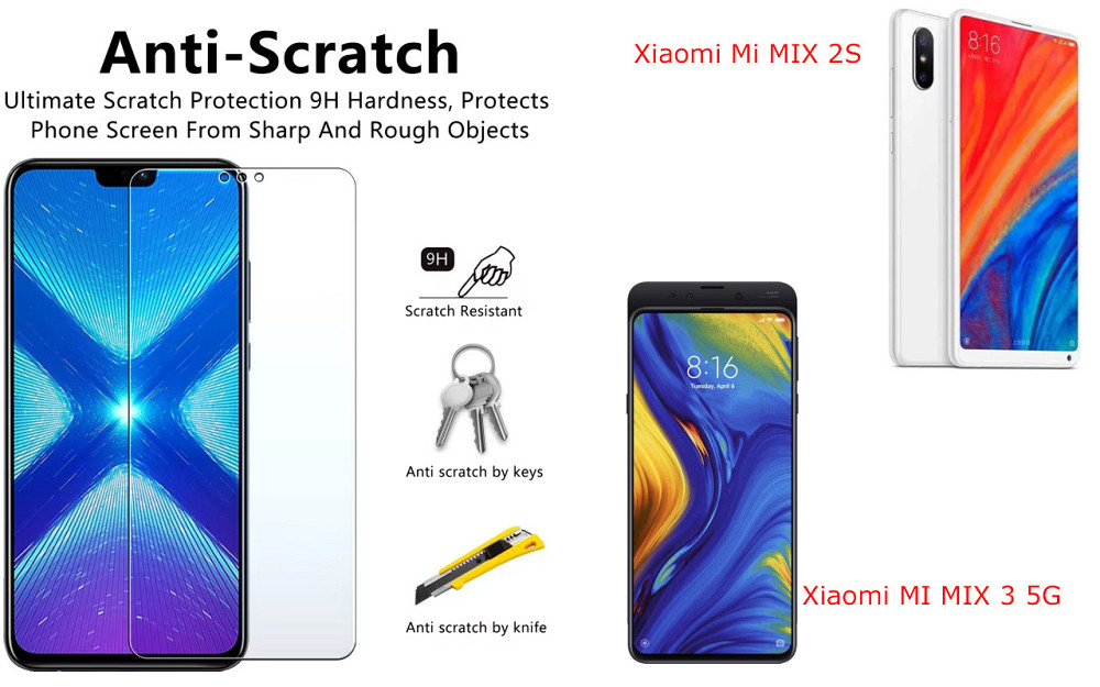 Защитное стекло NeoGlass для Xiaomi Mi MIX 2S, MI MIX 3 5G – ультрапрозрачное и устойчивое Киев - изображение 1