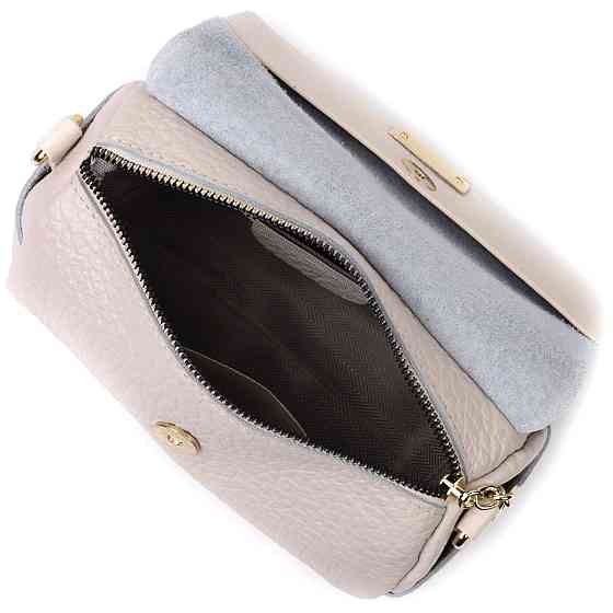 Красива жіноча шкіряна сумка з оригінальною плечовою лямкою Vintage 22404 Біла Київ