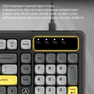 Клавиатура Ajazz AF98 USB UA Black/Grey/Yellow (AF98-BGY) Винница