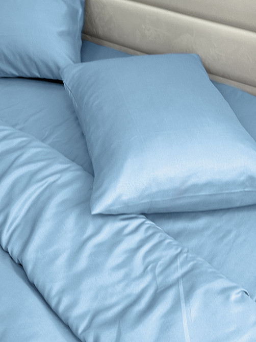 Ecotton Комплект постільної білизни Ecotton Євро 210х220 см однотонний блакитний Blue Коломия - фото 6