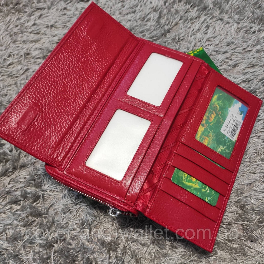 Великий жіночий гаманець клатч на змійці та магнітах червоного кольору Marco Coverna MC 6054 Київ - фото 2