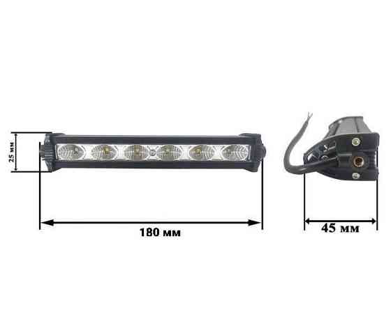 Світлодіодна фара AllLight E-18W однорядна 6chip OSRAM 3535 Flood 9-30V Харків