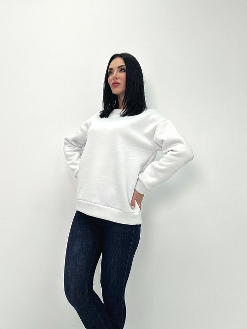 Жіночий теплий батник "Wear" Турція оптом | Батал Білий, 50-52 Київ - фото 2