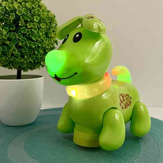 Собачка інтерактивна Limo Toy їздить світиться махає головою та хвостом Зелена (EM 070 A) Чернігів