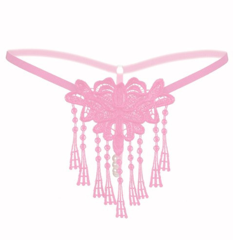 Эротические трусы с жемчугом розовые - размер универсальный (на резинке), 15% нейлон, 85% полиэстер Киев - изображение 3
