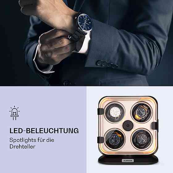 Clover Watch Winder 4 Годинники 3 обертання 4 швидкості LED Metallic (Німеччина, читати опис) Рівне