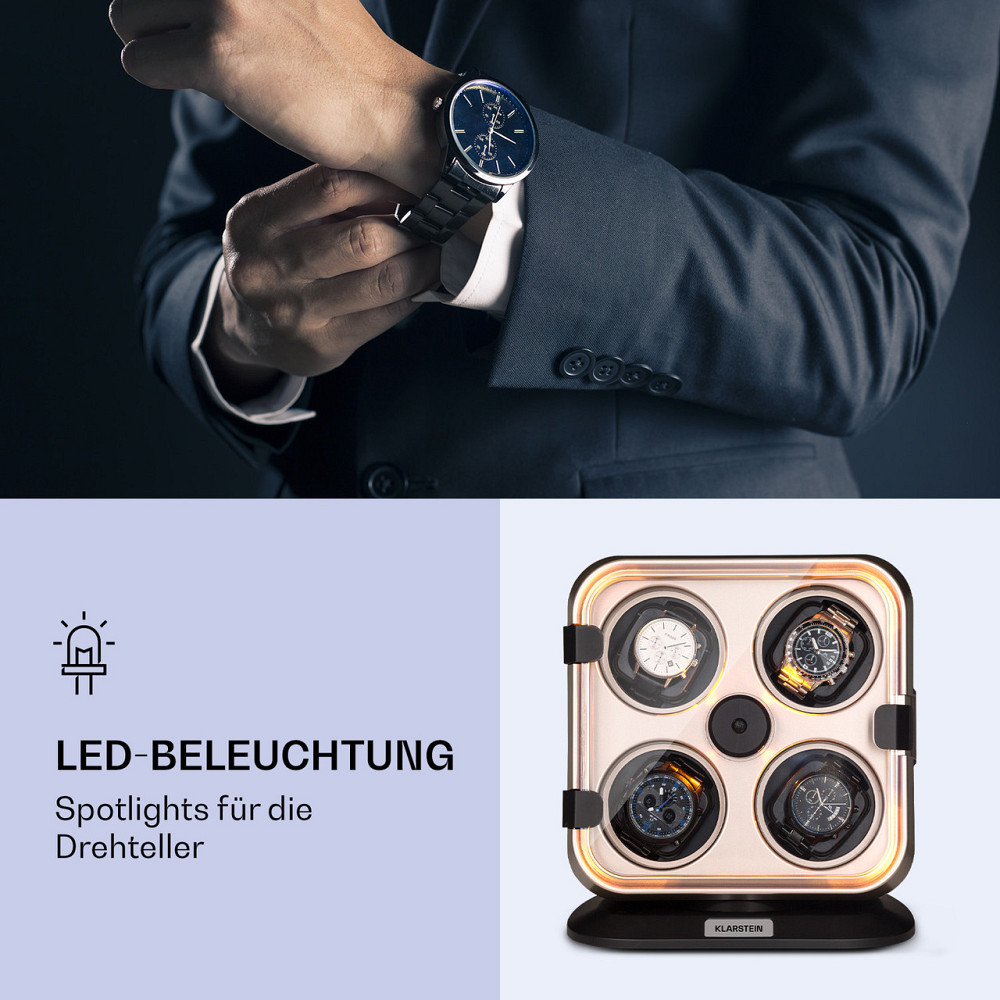 Clover Watch Winder 4 Часы 3 вращения 4 скорости LED Metallic (Германия, читать описание) Ровно - изображение 2