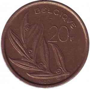 20 франків. 1982 рік, Бельгія. (Belgique) Полтава