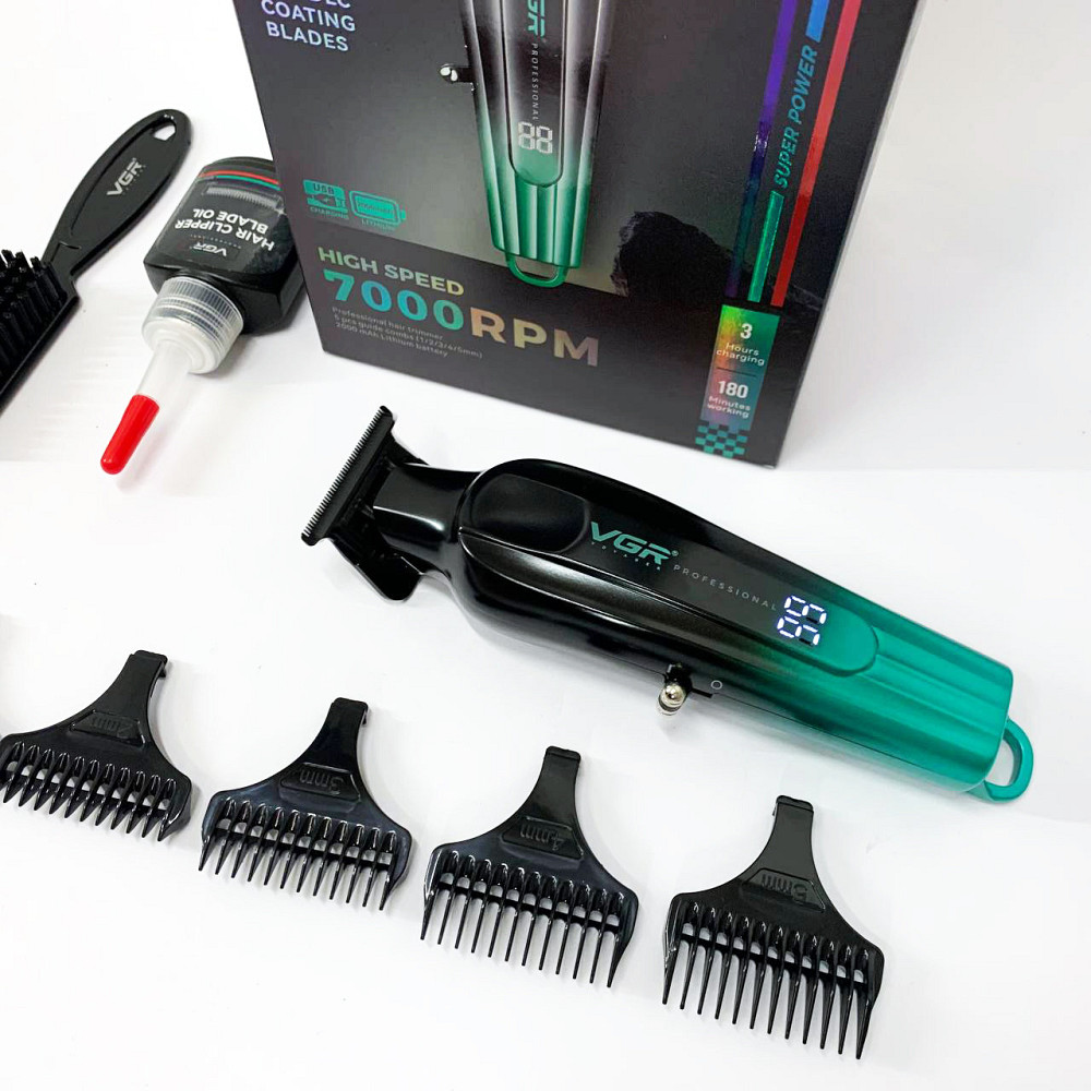 Машинка для стрижки голови, Професійний бездротовий триммер, Професійний тример для гоління FI-46 Київ - фото 10