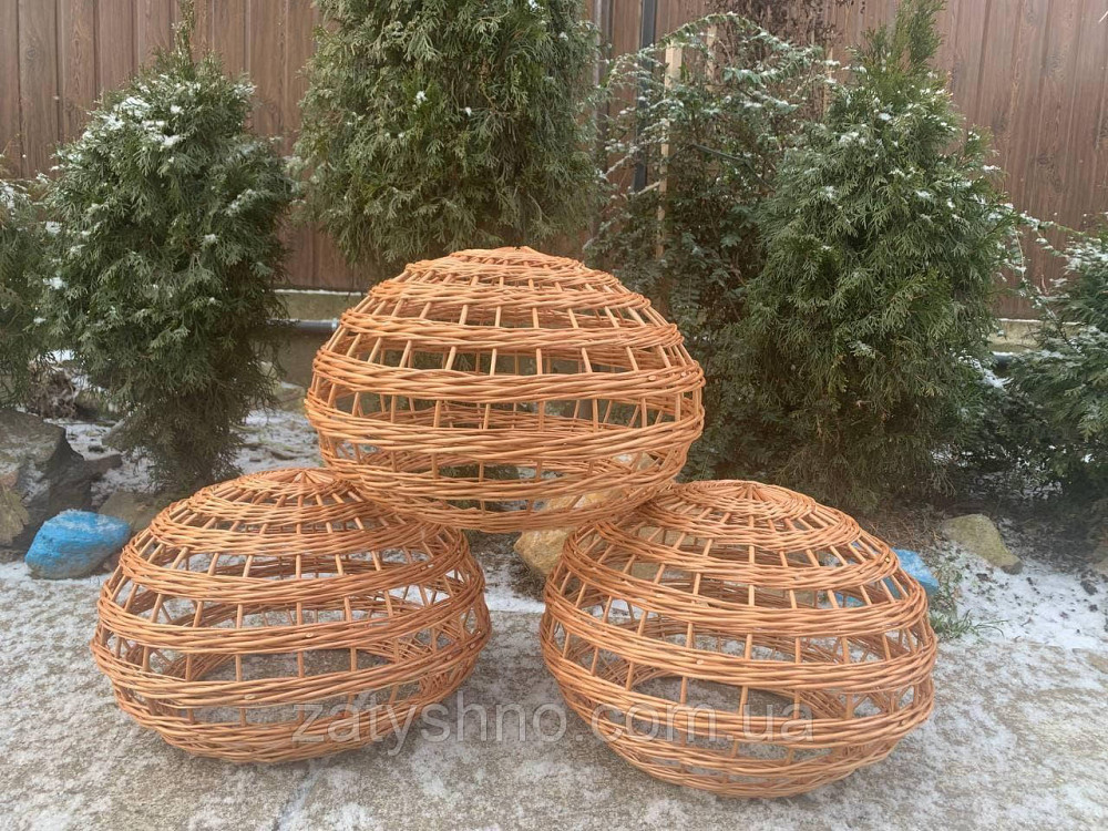 Плетена люстра у вигляді сплюснутої кулі Київ - фото 2