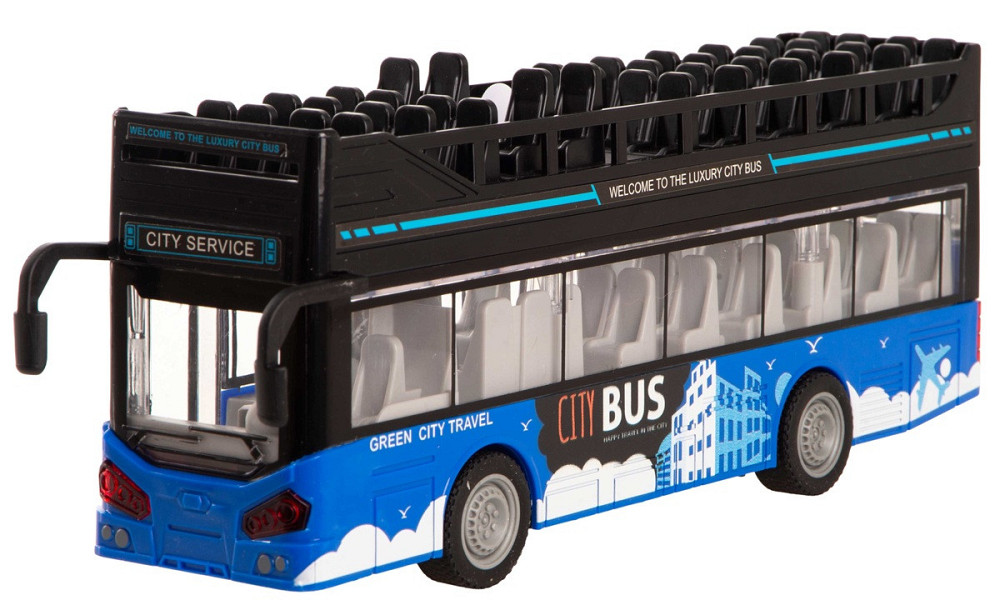 Іграшка DIY Toys Інерційний двоповерховий автобус зі звук. та світл. ефектами, дверцята відкриваються (7080887) Київ - фото 2