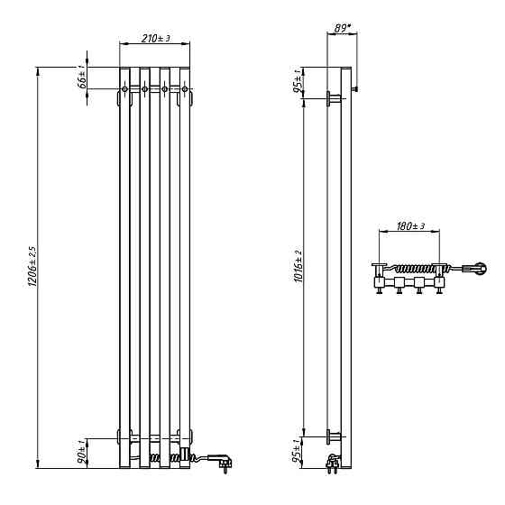 Рушникосушка електрична Navin Levante 210х1200 Sensor ліва, білий оксамит Київ