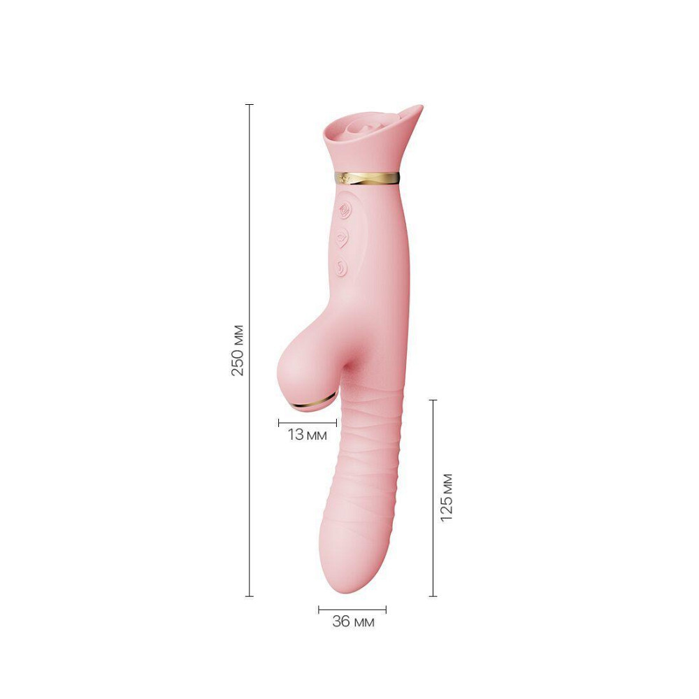Пульсатор-вибратор с вакуумной стимуляцией клитора Zalo - ROSE Thruster Strawberry Pink Sex Aura Киев - изображение 2