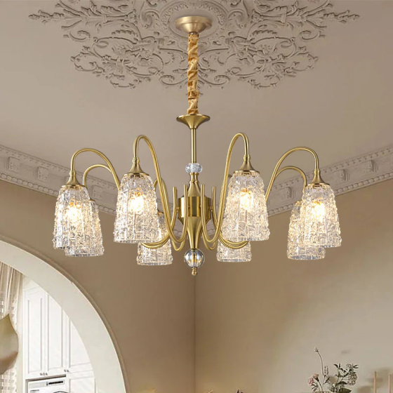 Светодиодная люстра Oрбита 5030 (Золотая) на 8 плафонов Киев