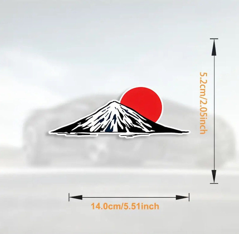 Виниловая наклейка Mount Fuji – декоративная наклейка с горой Фудзи и красным солнцем, 1 шт Киев - изображение 8