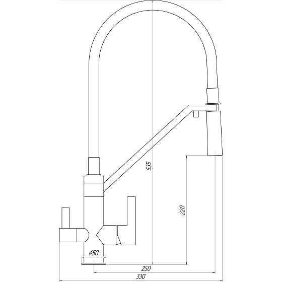 Змішувач для кухні під осмос TOPAZ ZARA TZ 8812-H24 Луцк