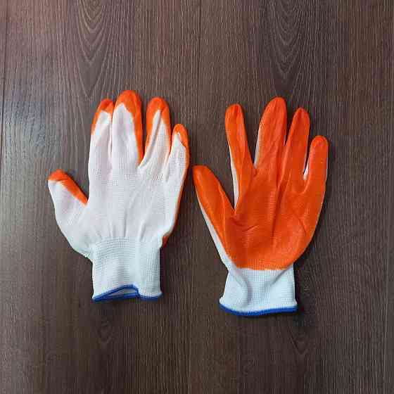 Рукавички робочі господарські стрейч латекс залиті Жовтогарячі Харків