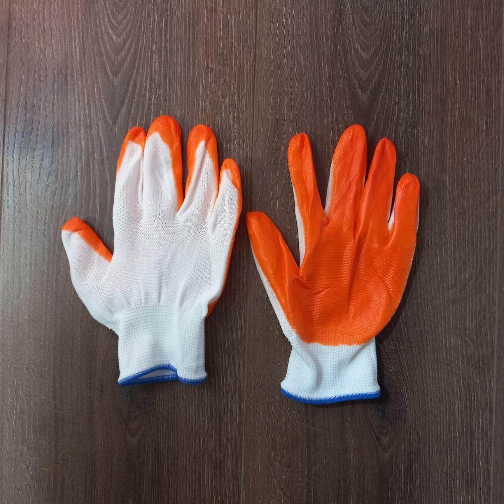 Рукавички робочі господарські стрейч латекс залиті Жовтогарячі Харків - фото 6