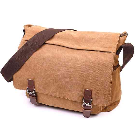 Большая сумка для ноутбука с клапаном из текстиля 21242 Vintage Коричневая Киев