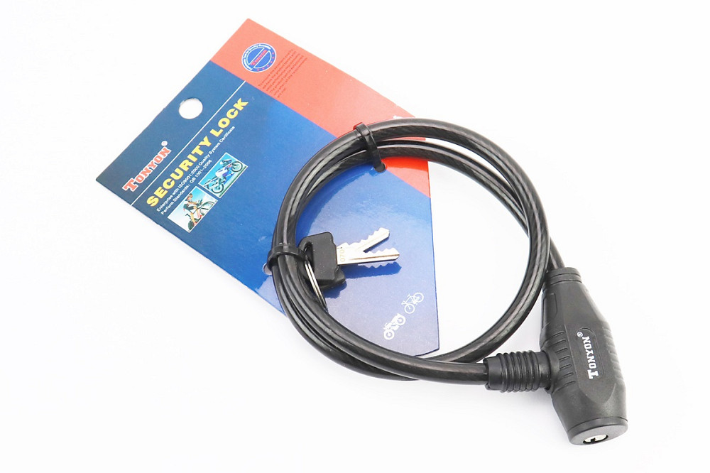 Замок протиугінний тросовий 650х8мм під ключ, TY420 Київ - фото 1