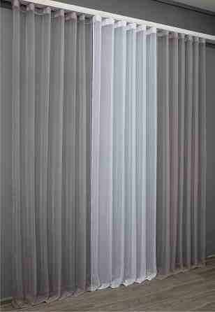 Декоративная гардина VR-Textil № 002дк шифон серый с белым 600х250 (11-0056) Киев