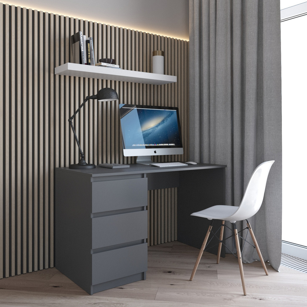 Комп’ютерний стіл VAYS R-13, письмовий з тумбою зліва, 3 шухляди, без ручок, ЛДСП, 120×60×75 см - для дому та офісу Львів - фото 7