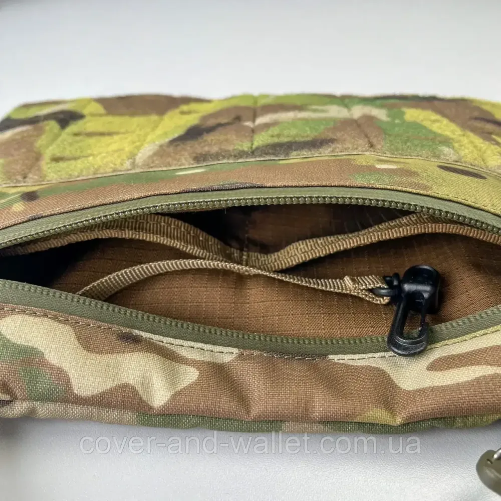 Тонкая тактическая сумка из прочной ткани маленького размера в цвете Multicam с велкро Киев - изображение 2