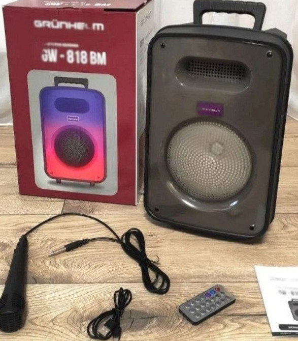 Колонка Bluetooth + караоке Grunhelm GW-818BM  мікрофон пульт Киев - изображение 3