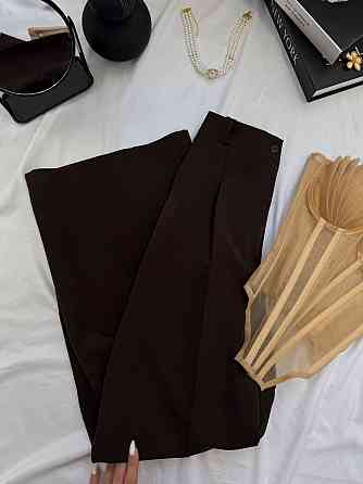 Женские базовые брюки палаццо костюмка Шоколадный, 46/48 Одесса