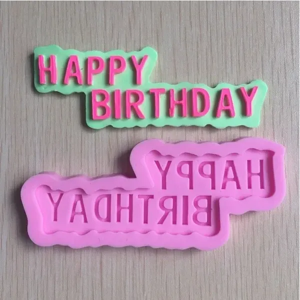 Молд силиконовый Happy Birthday 101 на 43 мм розовый Киев - изображение 8