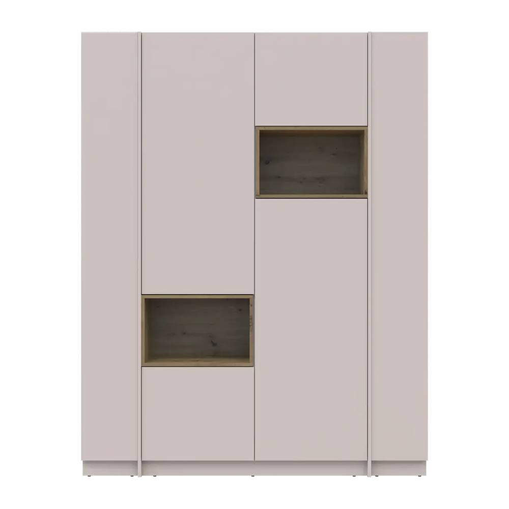 Шафа для одягу з нішою та етажеркою Doros Дейл Кашемір/Дуб Артизан 2 ДСП 143.2х52х220 DRS-011724 (44900336) Дніпро - фото 4