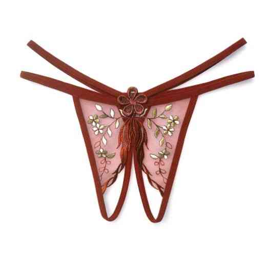 Трусики з розрізом еротичні жіночі універсальний бордовий Київ