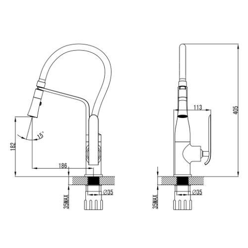 Змішувач Adda d35мм для кухні на гайці синій Corso Житомир - изображение 6